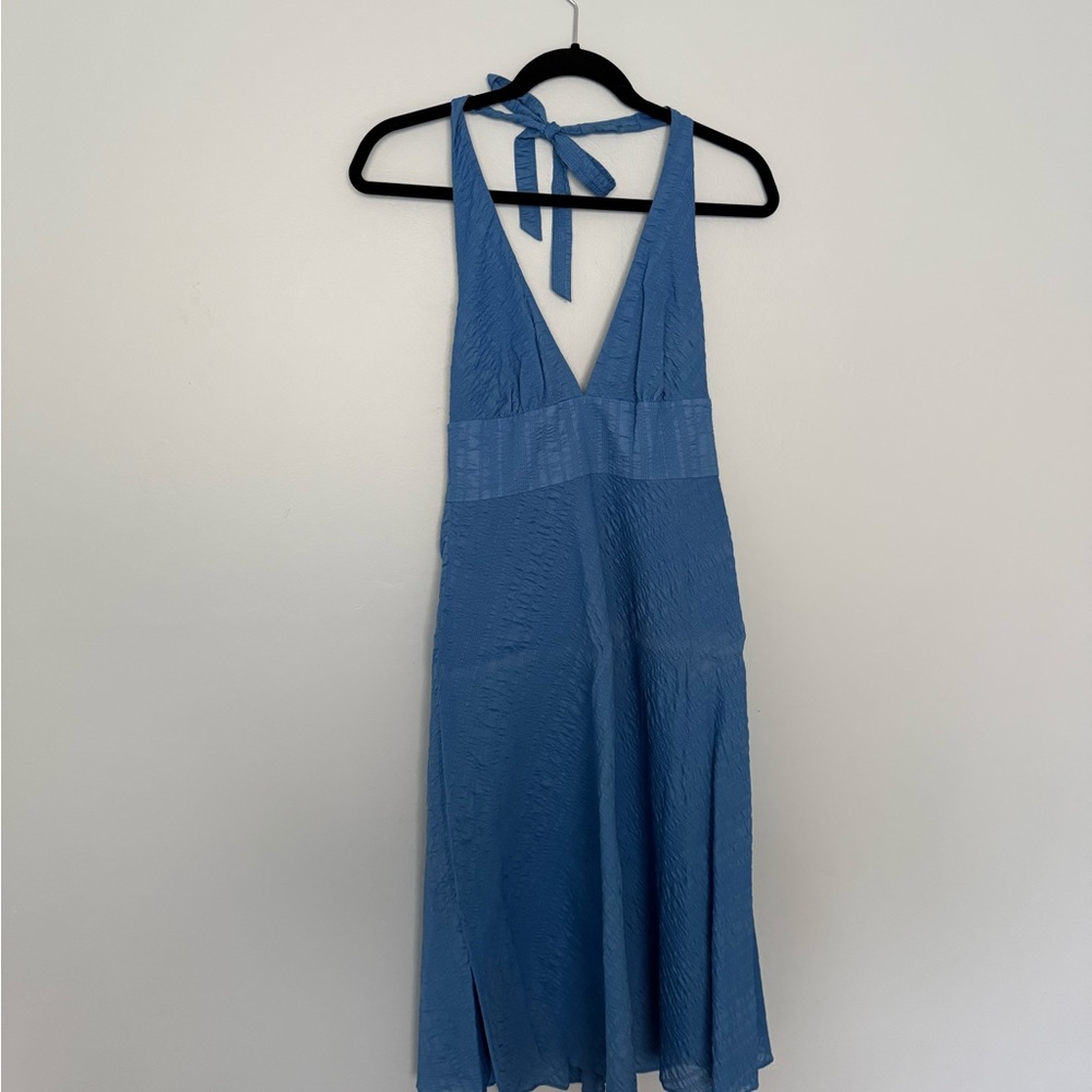 J. Crew Blue Backless Dress